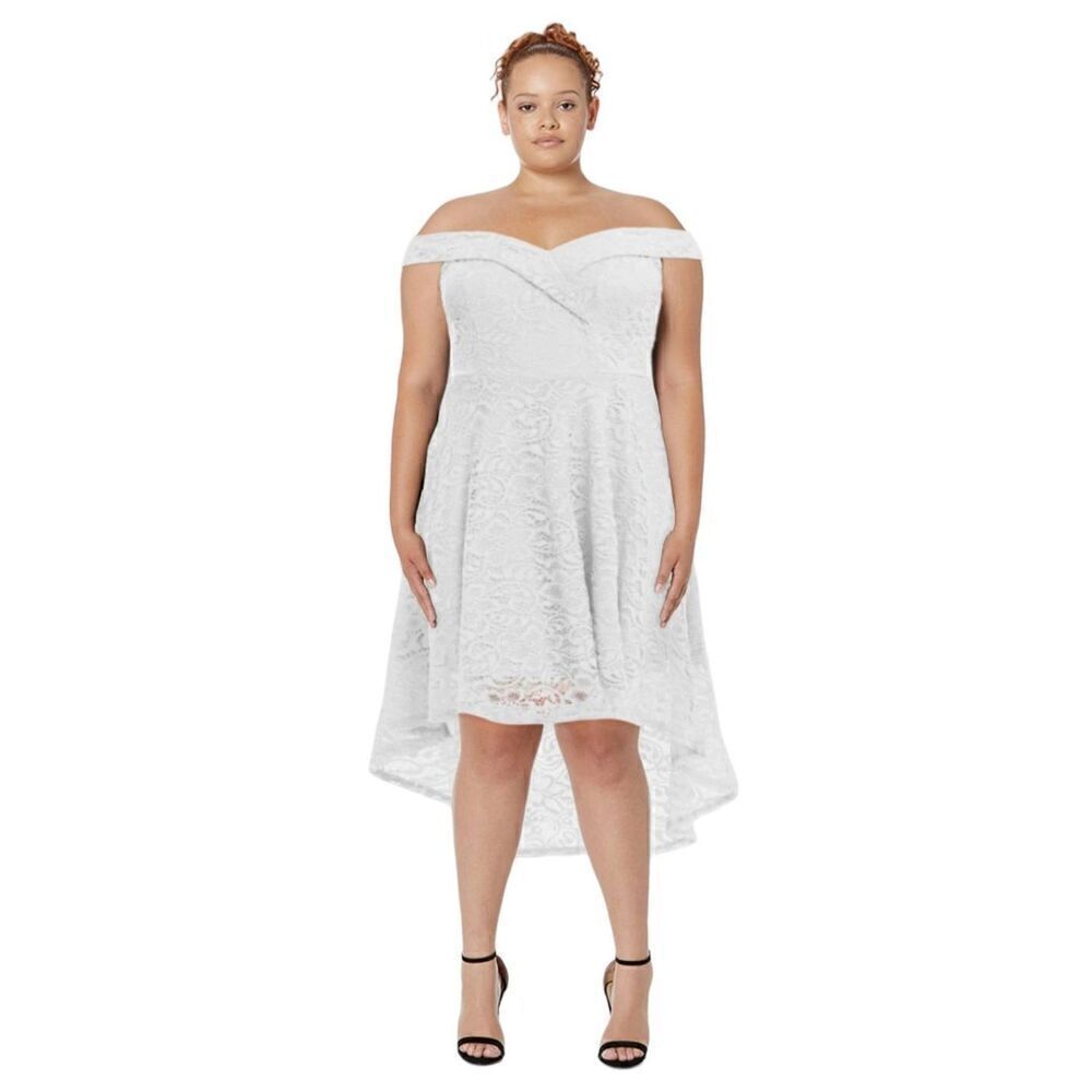 Elegant Off-Shoulder White Lace Dress